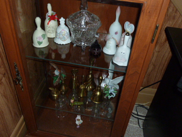 Her collection of glass bells.