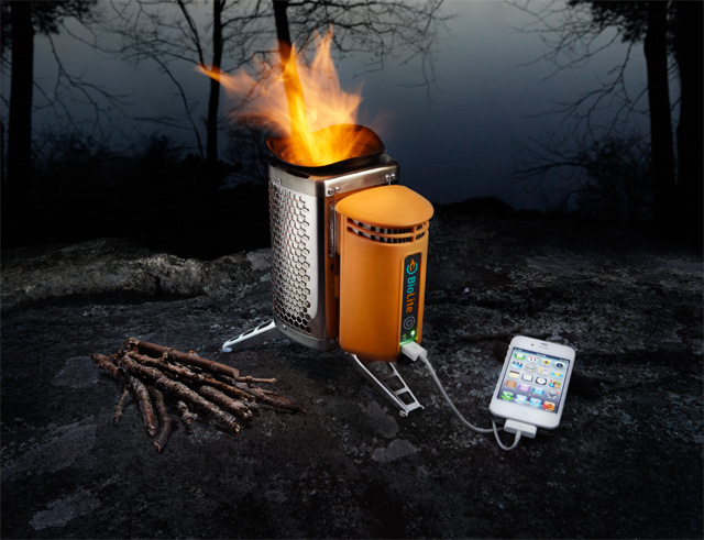 The BioLite Camp Stove charges your cell phone.